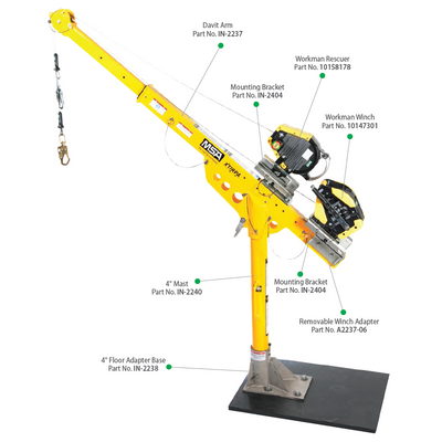 Xtirpa 30"-48" Reach Adapter Base Complete Confined Space Entry System w/ MSA Workman 50' SRL