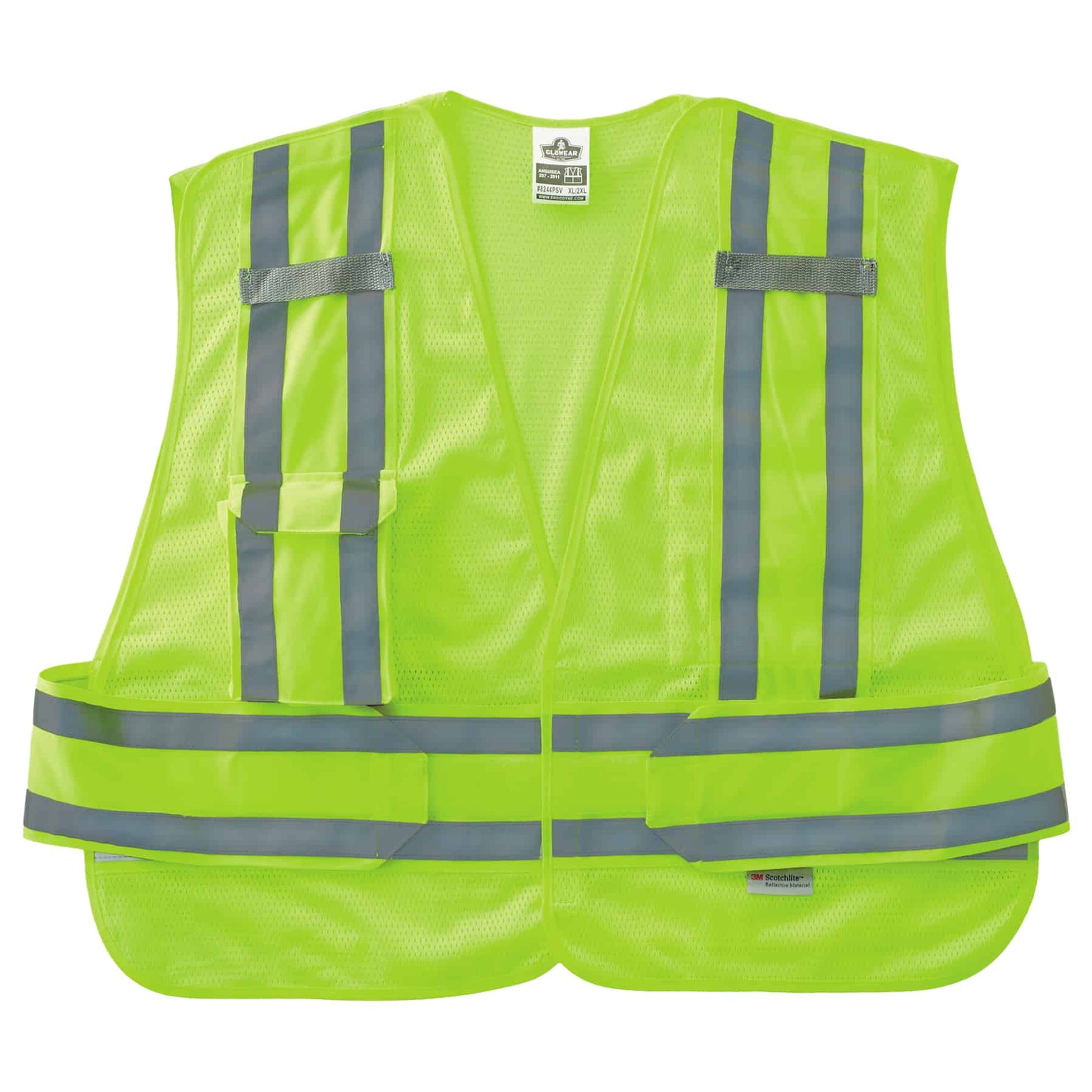 Ergodyne GloWear 8244PSV Expandable Hi-Vis Public Safety Vest - Type P, Class 2 - Lime