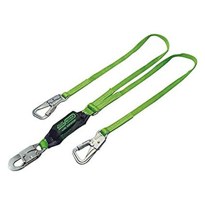 Miller 6 ft. StretchStop Double Leg Lanyard w/ SofStop Shock Asborber w/1 Snap Hook & 2 Rebar Hooks - 8798B/6FTGN