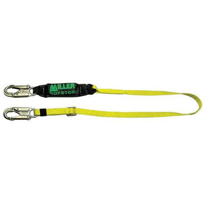 Miller Adjustable 6 ft. Single Leg Lanyard 2 Locking Snap Hooks - 910WLS-Z7/6FTYL