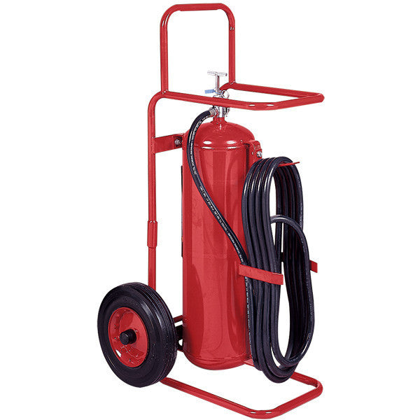 Badger 50 lb Wheeled Stored Pressure Purple K Extinguisher, 25' Hose - 20180B