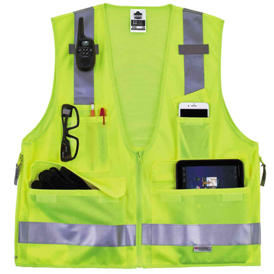 Ergodyne GloWear 8250Z Surveyors Vest - Type R, Class 2, Zipper - Lime