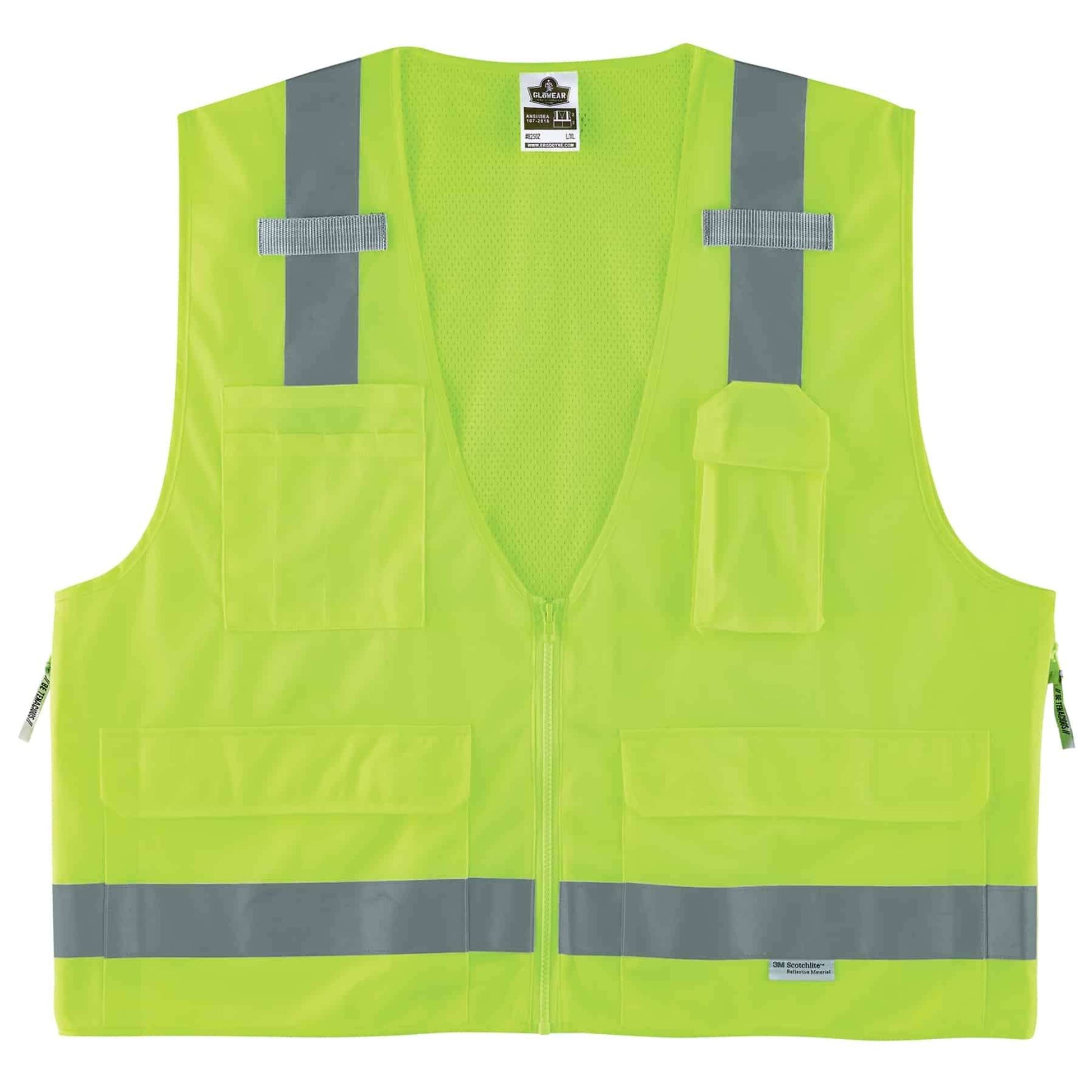 Ergodyne GloWear 8250Z Surveyors Vest - Type R, Class 2, Zipper - Lime