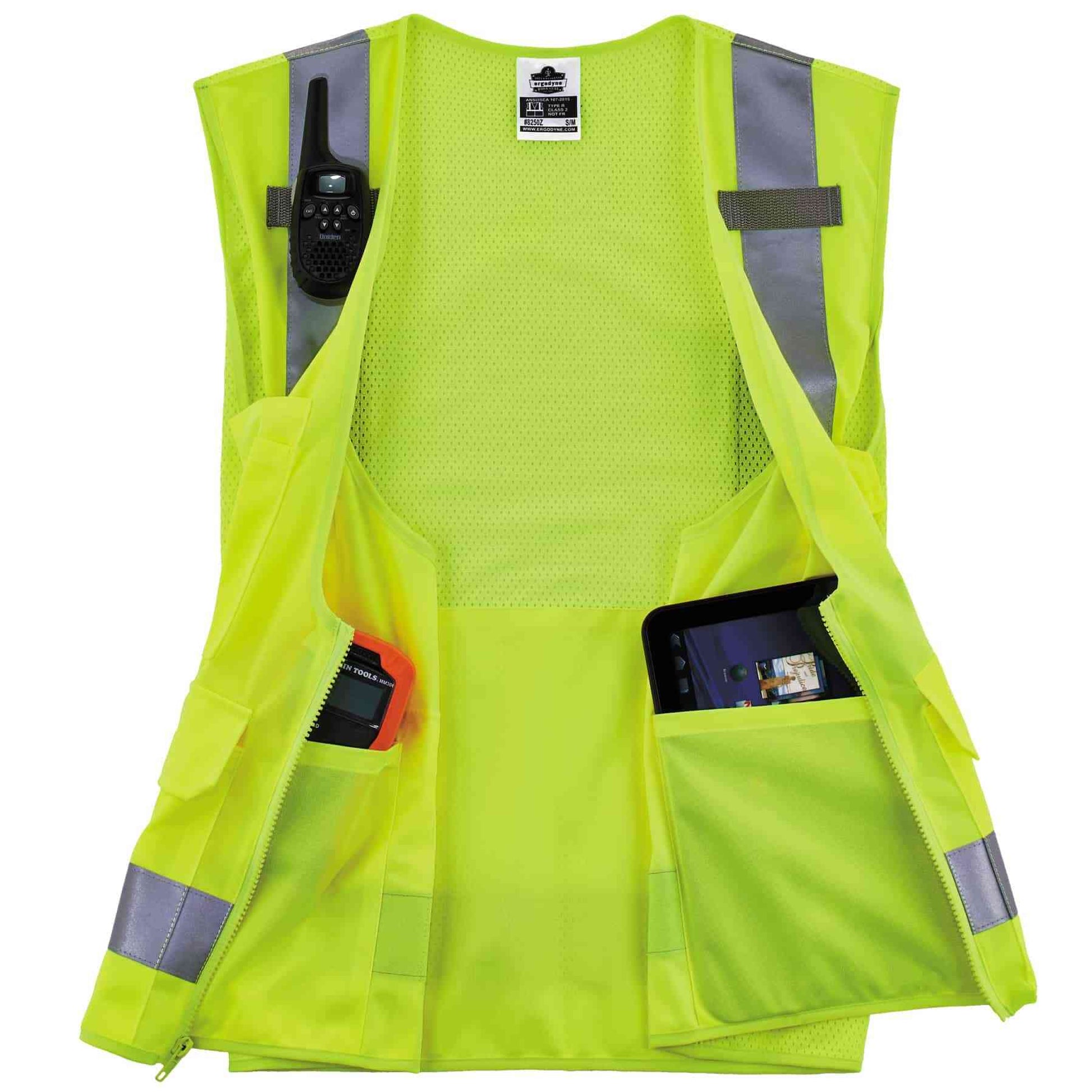 Ergodyne GloWear 8250Z Surveyors Vest - Type R, Class 2, Zipper - Lime
