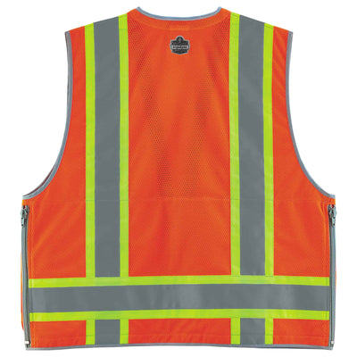 Ergodyne Glowear 8254HDZ Two-Tone Heavy-Duty Surveyors Vest - Type R, Class 2, Zipper - Orange