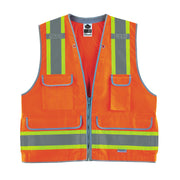 Ergodyne Glowear 8254HDZ Two-Tone Heavy-Duty Surveyors Vest - Type R, Class 2, Zipper - Orange
