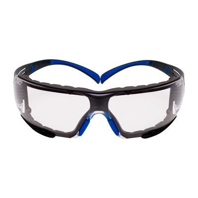 3M SecureFit, 400 Series,  SF401SGAF-BLU-F, Blue/Gray, Clear Scotchgard Anti-fog lens, Foam Gasket, 20ea/cs