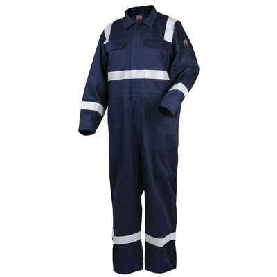 Revco Deluxe FR Cotton Navy Coverall with 2" Reflective Tape CF2216-NV