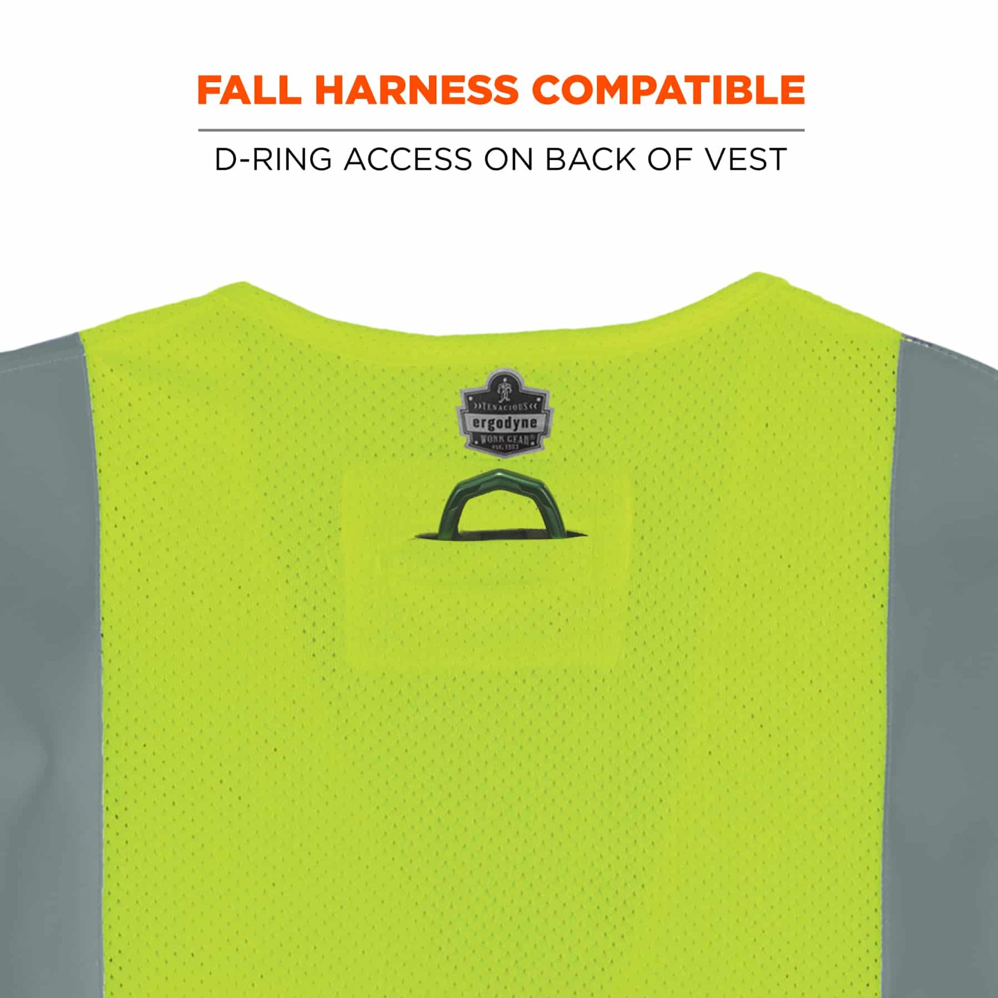 Ergodyne GloWear 8260FRHL Hi-Vis FR Safety Vest - Class 2, NFPA 70E, Mesh, Hook + Loop - Lime