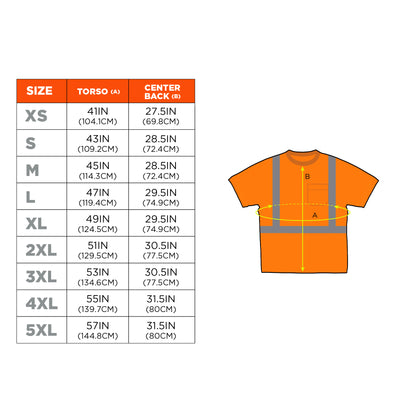 Ergodyne GloWear 8289 Hi-Vis T-Shirt -Type R, Class 2 - Orange