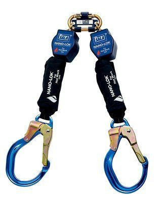3M DBI-SALA  Nano-Lok Twin-Leg Quick Connect Self Retracting Lifeline, Web 3101505