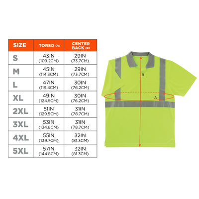 Ergodyne GloWear 8295 Hi-Vis Polo Shirt - Type R, Class 2 - Lime