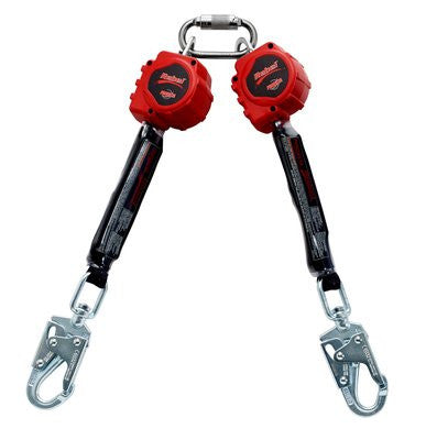3M Protecta Rebel Twin-Leg Self Retracting Lifeline - Web 3100413, Red, 6 ft. (1.8 m)