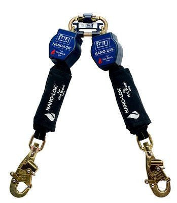 3M DBI-SALA  Nano-Lok Twin-Leg Quick Connect Self Retracting Lifeline, Web 3101500