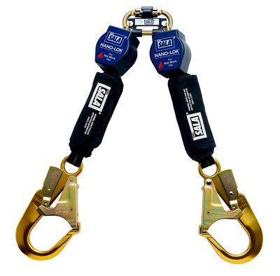 3M DBI-SALA  Nano-Lok Twin-Leg Quick Connect Self Retracting Lifeline, Web 3101504