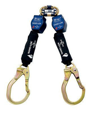3M DBI-SALA  Nano-Lok Arc Flash Twin-Leg Quick Connect Self Retracting Lifeline - Web 3101537, 8 ft. (2.4m)