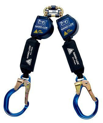 3M DBI-SALA  Nano-Lok Arc Flash Twin-Leg Quick Connect Self Retracting Lifeline - Web 3101540, 8 ft. (2.4m)