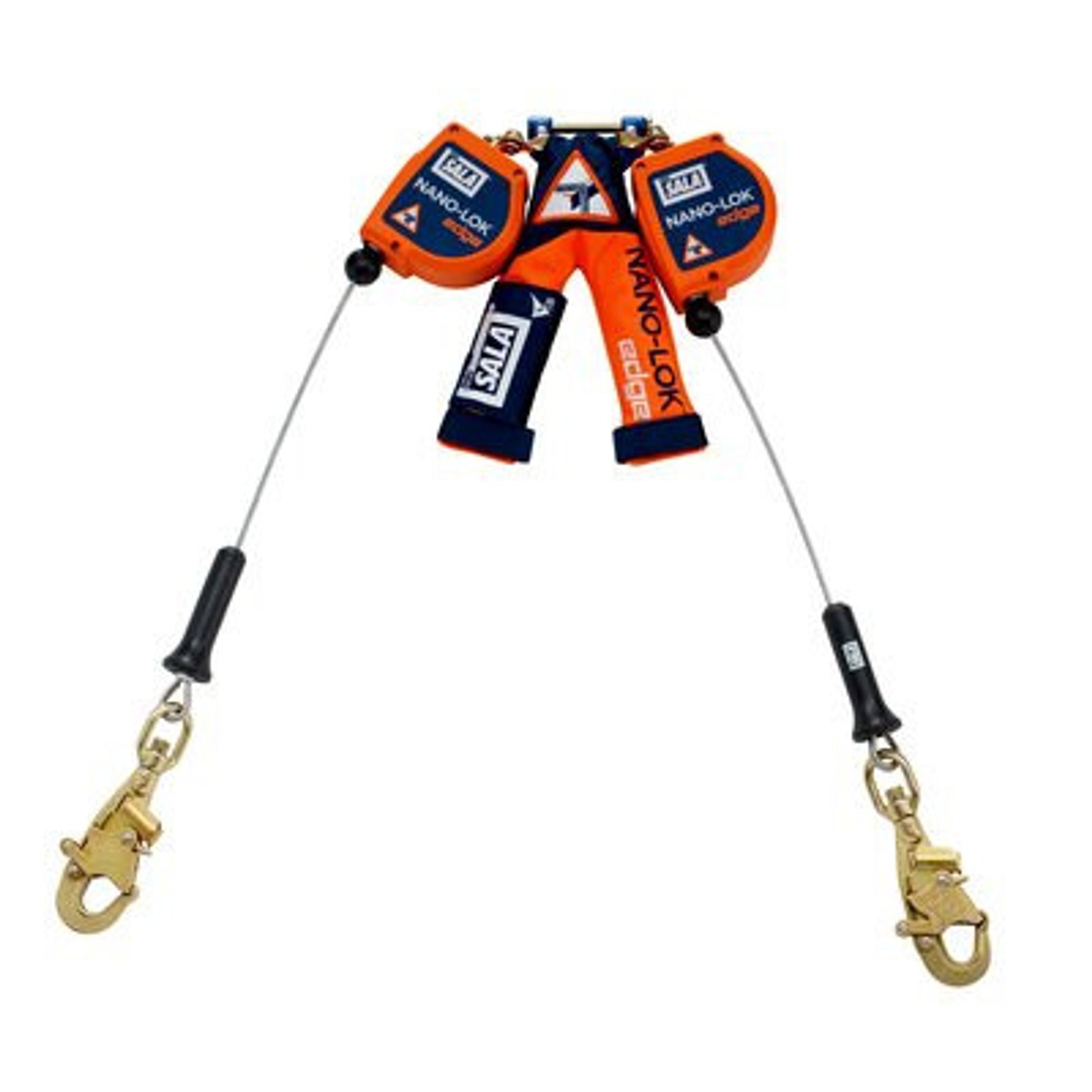 3M DBI-SALA  Nano-Lok edge Twin-Leg Quick Connect Self Retracting Lifeline 3500226, Orange, 8 ft. (2.4 m)