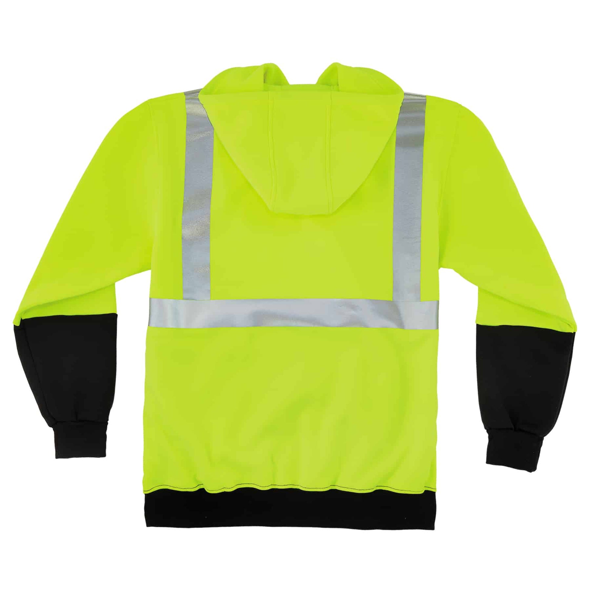 Ergodyne GloWear 8293 Hi-Vis Hooded Sweatshirt - Type R, Class 2, Black Bottom - Lime