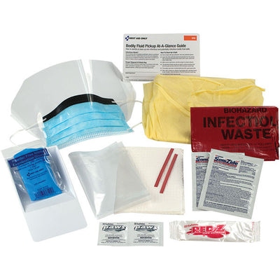 16-Piece Bodily Fluid Clean-Up Kit, Disposable Tray - 214P