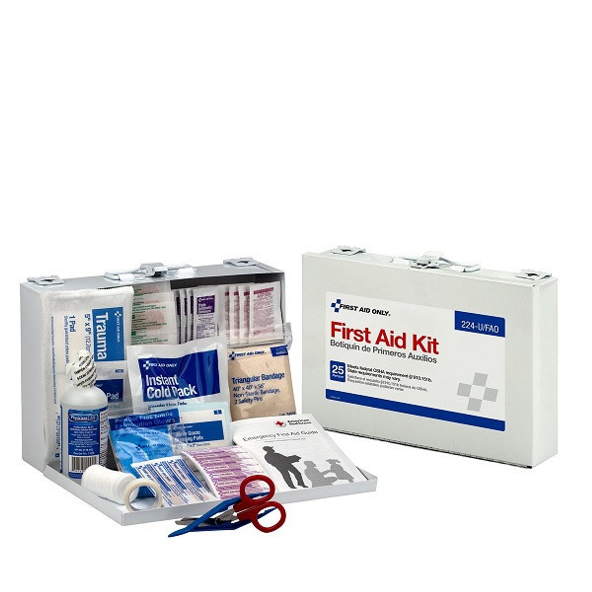 25-Person, 106-Piece Bulk First Aid Kit (Metal) - 224UFAO