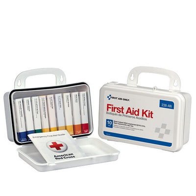10-Unit, 64-Piece Unitized First Aid Kit w/ Gasket, Plastic - 238AN