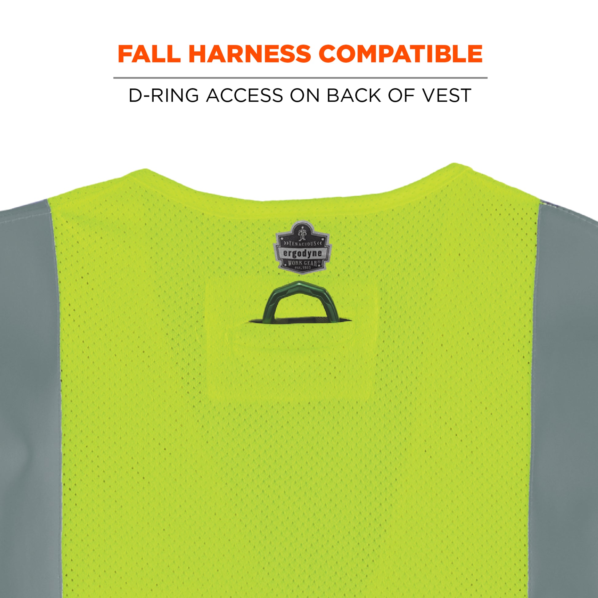Ergodyne GloWear 8263FRHL Hi-Vis FR Safety Vest - Class 2, NFPA 70E, Mesh, Hook & Loop, Economy - Lime