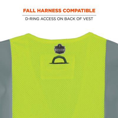Ergodyne GloWear 8263FRHL Hi-Vis FR Safety Vest - Class 2, NFPA 70E, Mesh, Hook & Loop, Economy - Lime