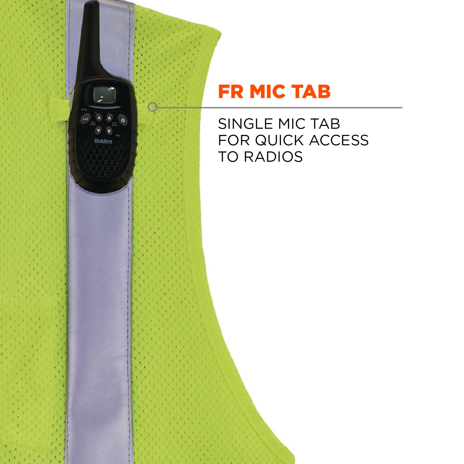 Ergodyne GloWear 8263FRHL Hi-Vis FR Safety Vest - Class 2, NFPA 70E, Mesh, Hook & Loop, Economy - Lime