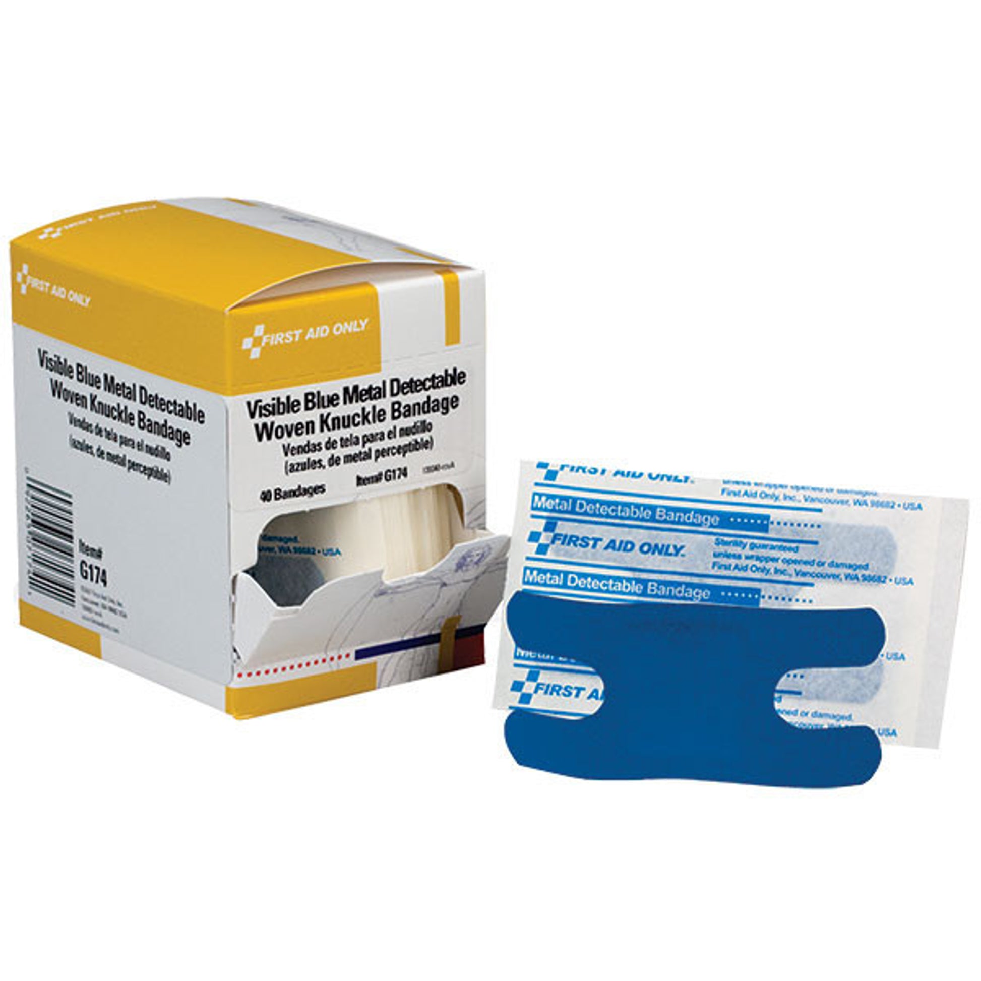 Metal Detectable Light Woven Knuckle Bandage, 1 1/2" x 3", 40/Box - G174