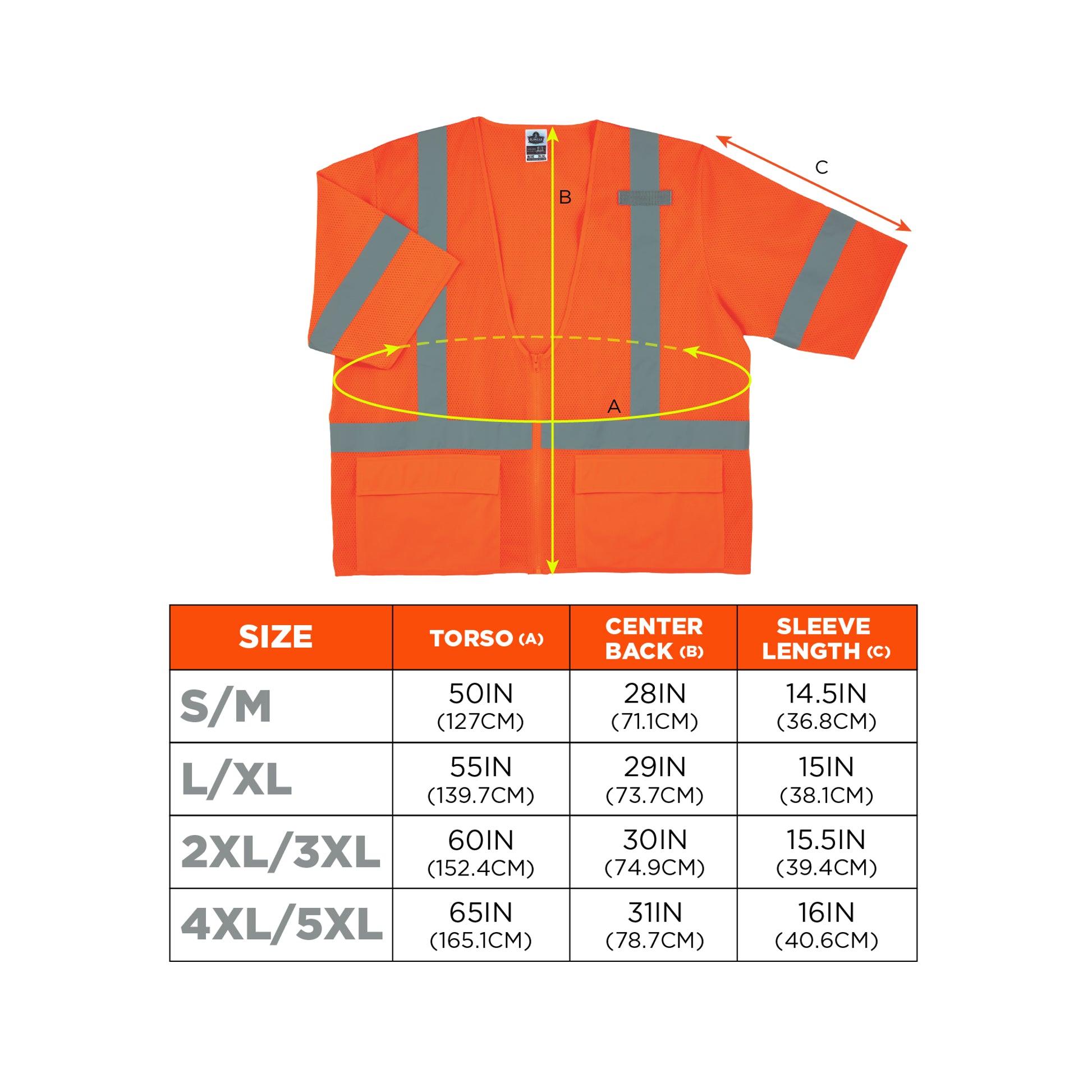Ergodyne GloWear 8320Z Standard Hi-Vis Safety Vest - Type R, Class 3, Zipper - Orange