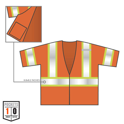 Ergodyne GloWear 8330Z Two-Tone Hi-Vis Safety Vest - Type R, Class 3, Zipper - Orange
