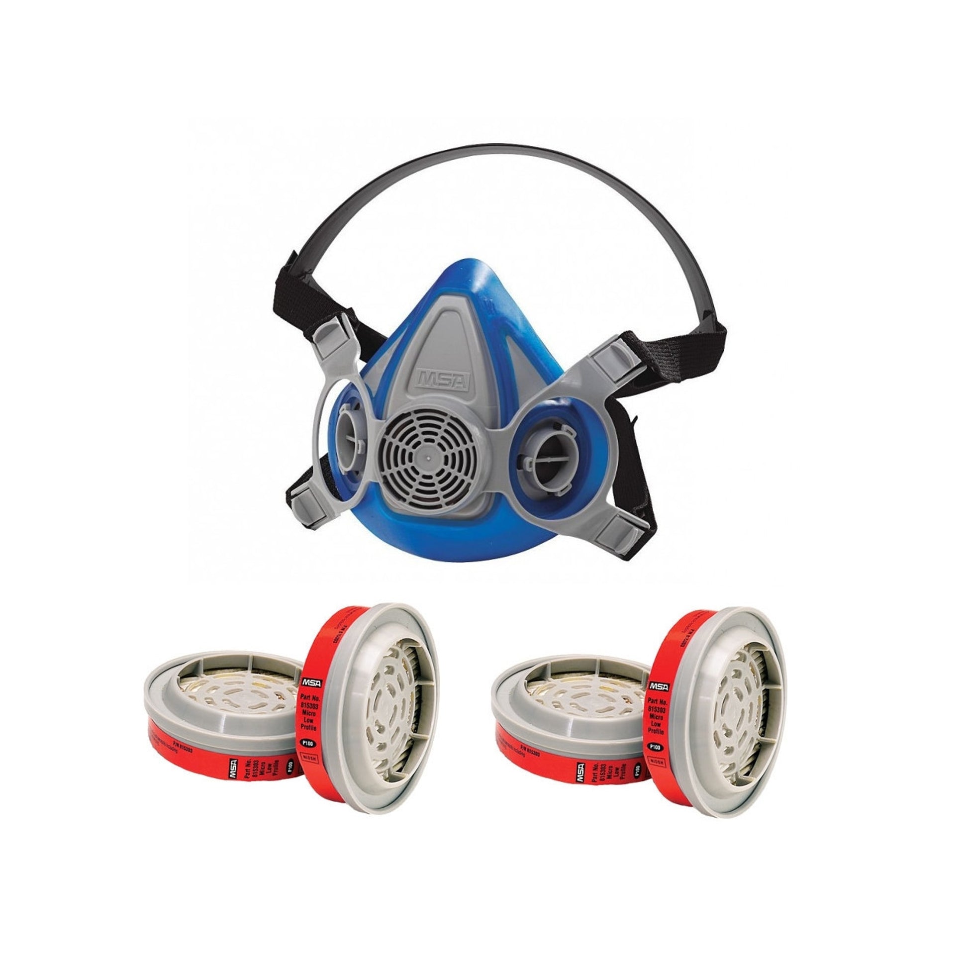 MSA 200LS Half Mask + 2 Pair MSA 815369 Filters Combo (S, M, L)