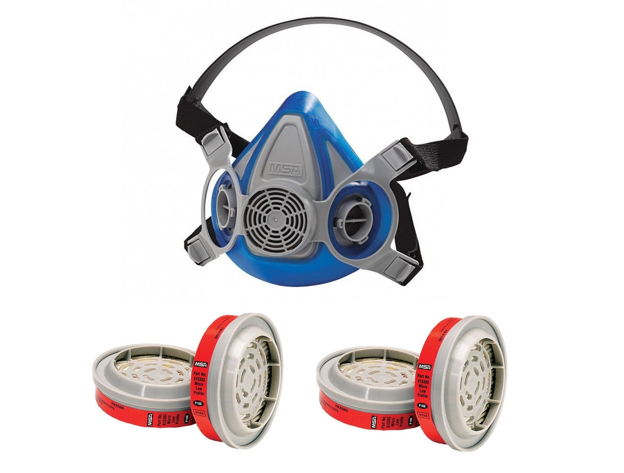 MSA 200LS Half Mask + 2 Pair MSA 815369 Filters Combo (S, M, L)