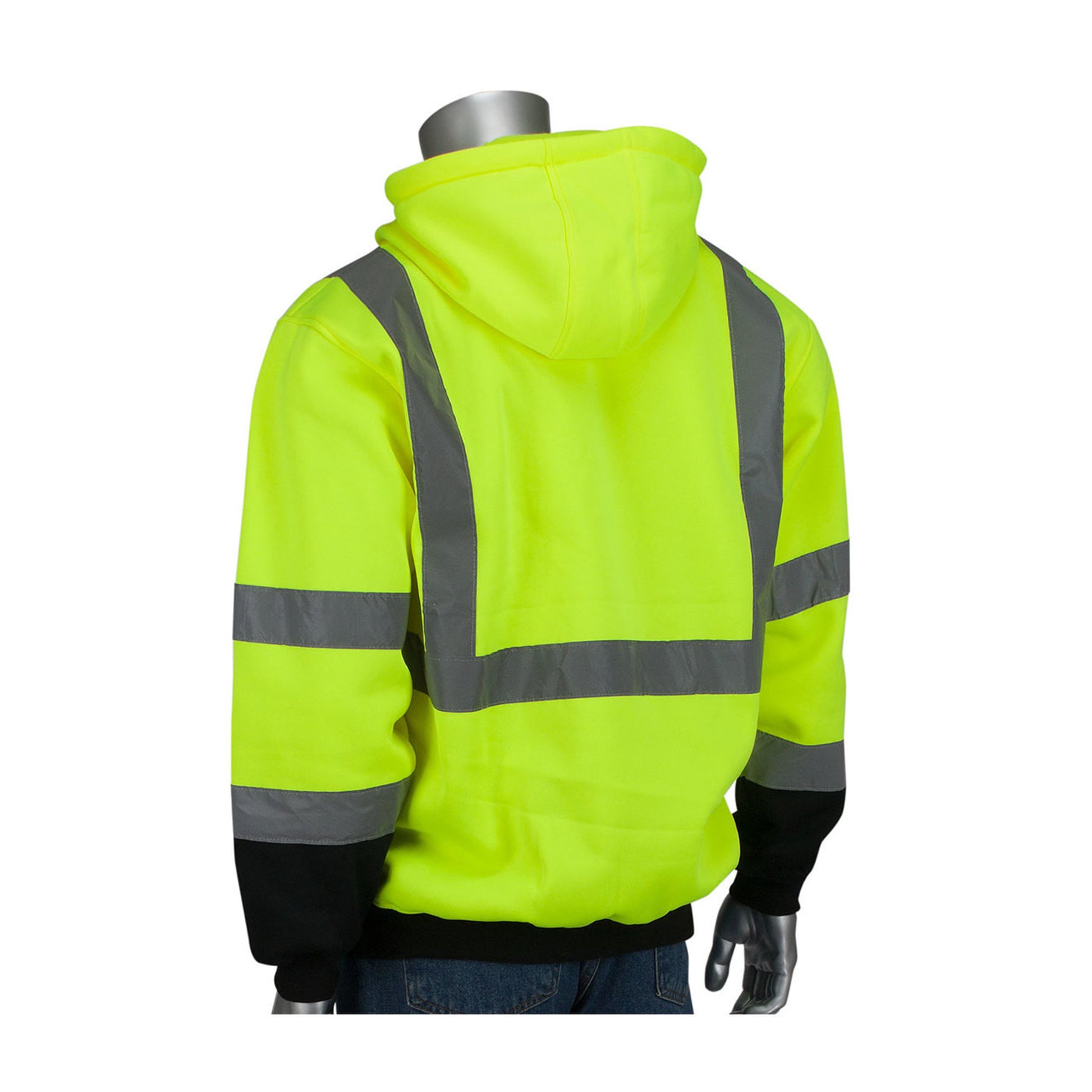 PIP Class 3 Full Zip Hooded Sweatshirt with Black Bottom 323-1370B