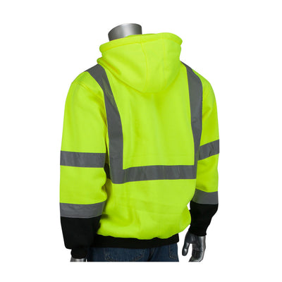PIP Class 3 Full Zip Hooded Sweatshirt with Black Bottom 323-1370B