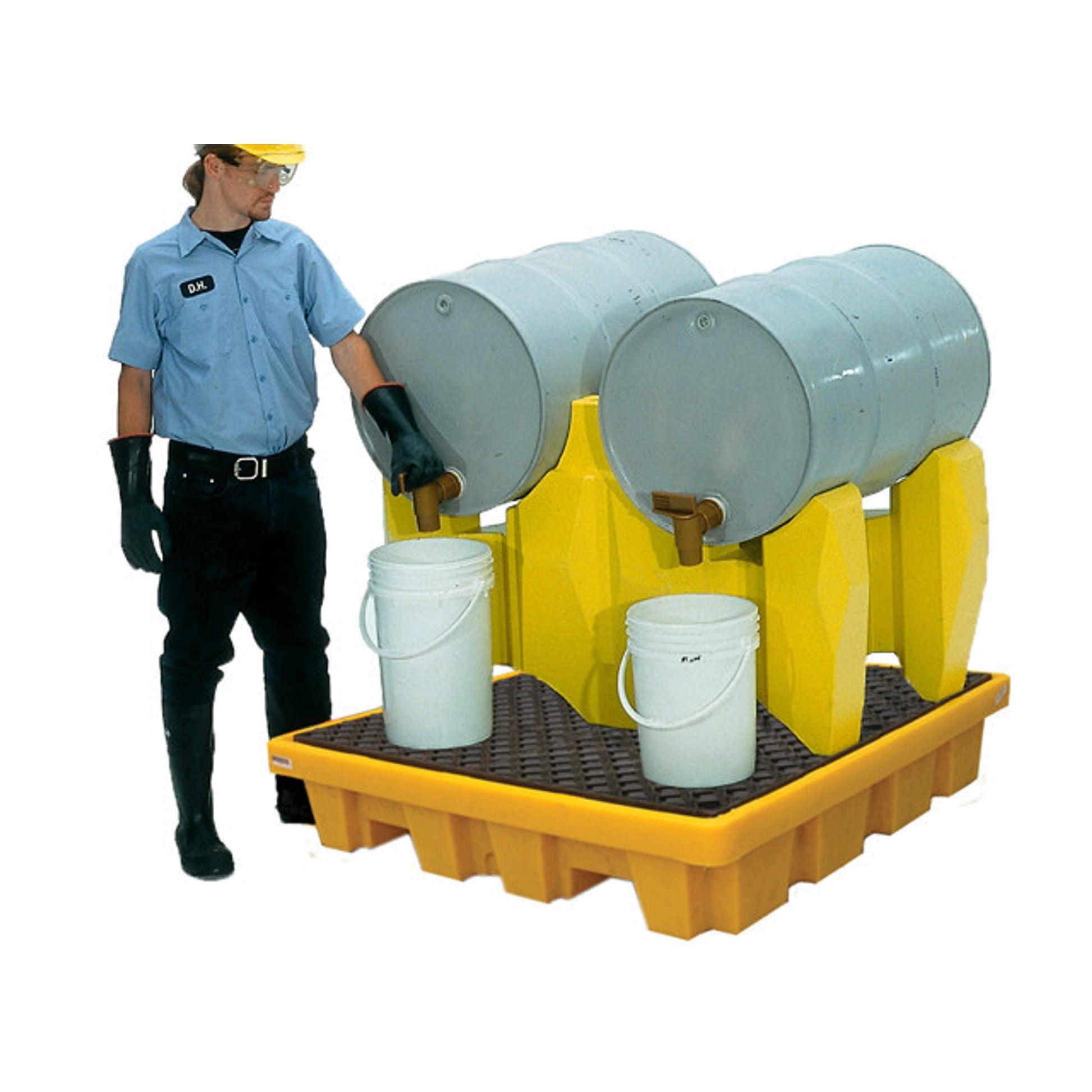 UltraTech Drum Rack - 2 -Drum System - With Drain - Yellow - 2384