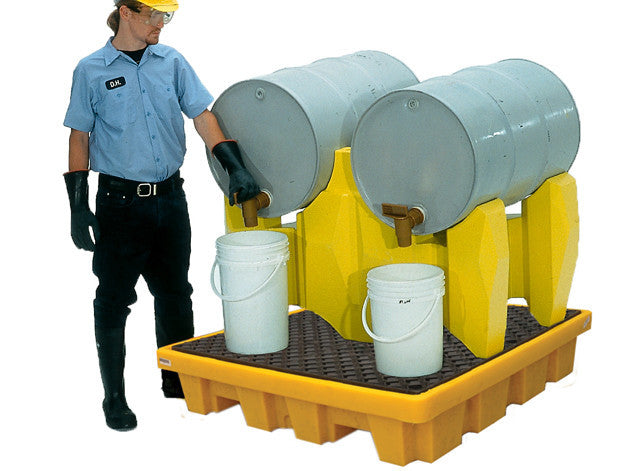 UltraTech Drum Rack - 2 -Drum System - With Drain - Yellow - 2384