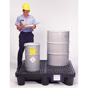 UltraTech Spill Pallet P4 Economy Model - With Drain - Black - 1113