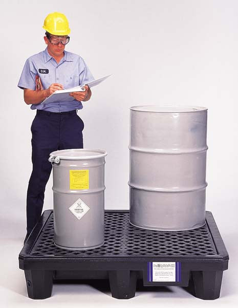 UltraTech Spill Pallet P4 Economy Model - With Drain - Black - 1113
