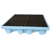 UltraTech Spill Pallet P4 Fluorinated - Light Blue - Nestable Model - With Drain - 1232