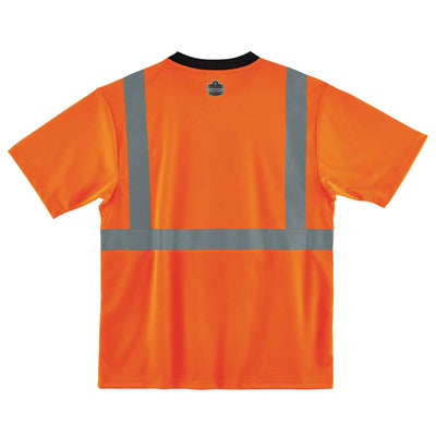 Ergodyne GloWear 8289BK Hi-Vis T-Shirt - Type R, Class 2, Black Front - Orange