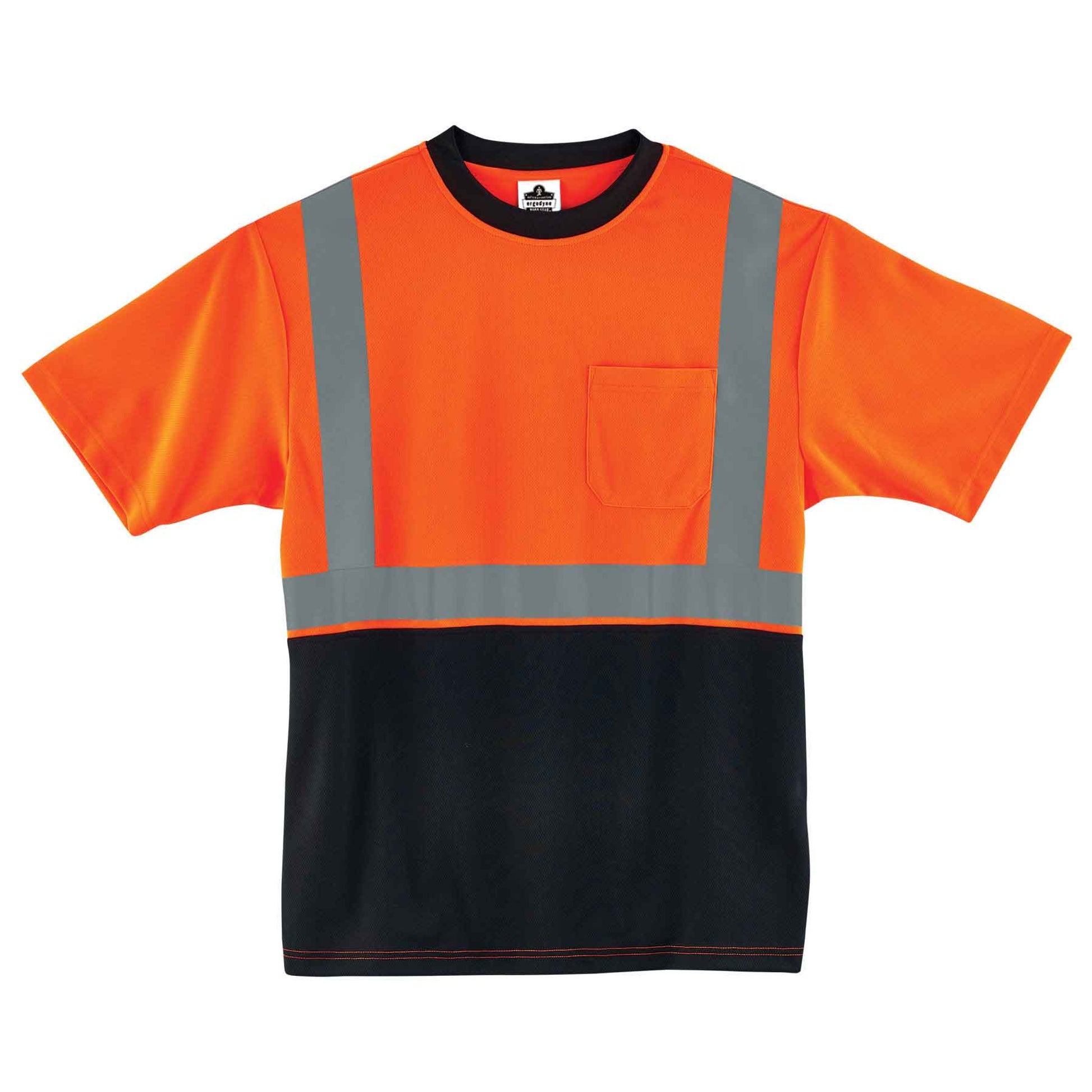 Ergodyne GloWear 8289BK Hi-Vis T-Shirt - Type R, Class 2, Black Front - Orange