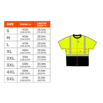 Ergodyne GloWear 8280BK Hi-Vis Performance T-Shirt - Type R, Class 2, Black Bottom - Lime