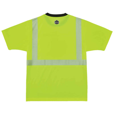 Ergodyne GloWear 8280BK Hi-Vis Performance T-Shirt - Type R, Class 2, Black Bottom - Lime
