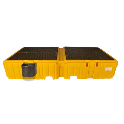UltraTech Twin IBC Spill Pallet With 1 left side bucket shelf - With Drain - 1146