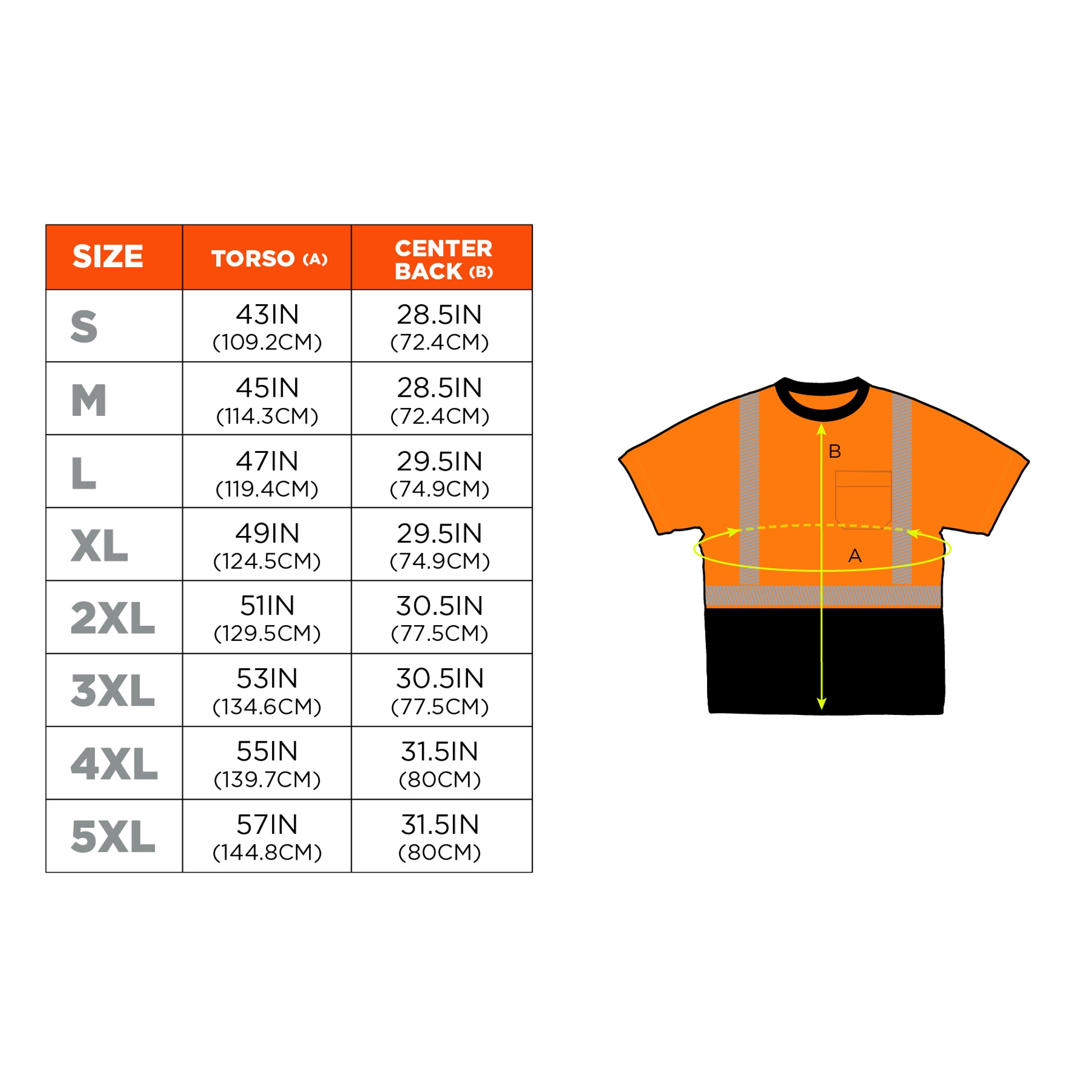 Ergodyne GloWear 8280BK Hi-Vis Performance T-Shirt - Type R, Class 2, Black Bottom - Orange