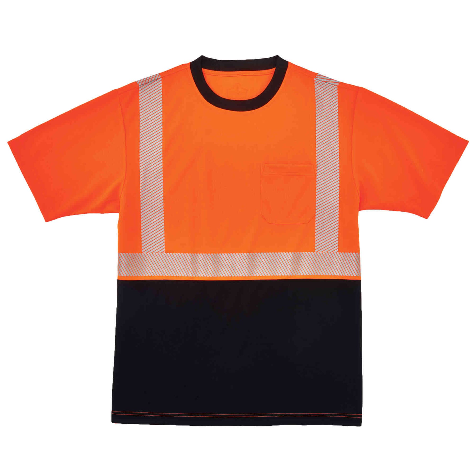 Ergodyne GloWear 8280BK Hi-Vis Performance T-Shirt - Type R, Class 2, Black Bottom - Orange