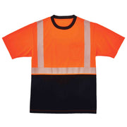 Ergodyne GloWear 8280BK Hi-Vis Performance T-Shirt - Type R, Class 2, Black Bottom - Orange