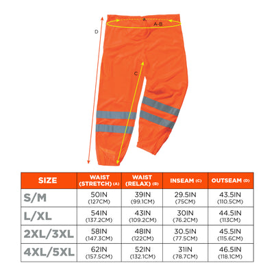 Ergodyne GloWear 8910 Hi-Vis Pants - Class E - Orange